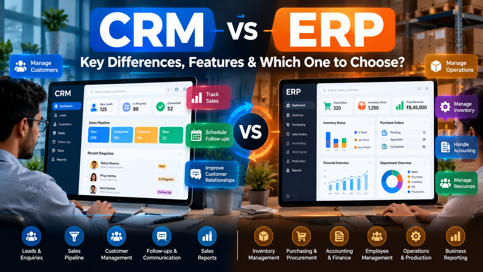 CRM vs ERP: What’s the Difference and Which Does Your Business Need?